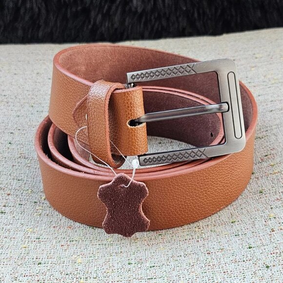 Handmade Waistband Brown Genuine Leather Belt Pin Buckle Belt Size 41-42 in NEW - Picture 9 of 11